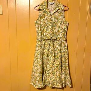 VINTAGE Yellow Floral Women’s Sundress JC Penney